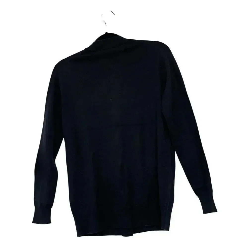 Tory Burch Womens Cardigan Sweater XS Navy Long Sleeve V Neck Wool NWT